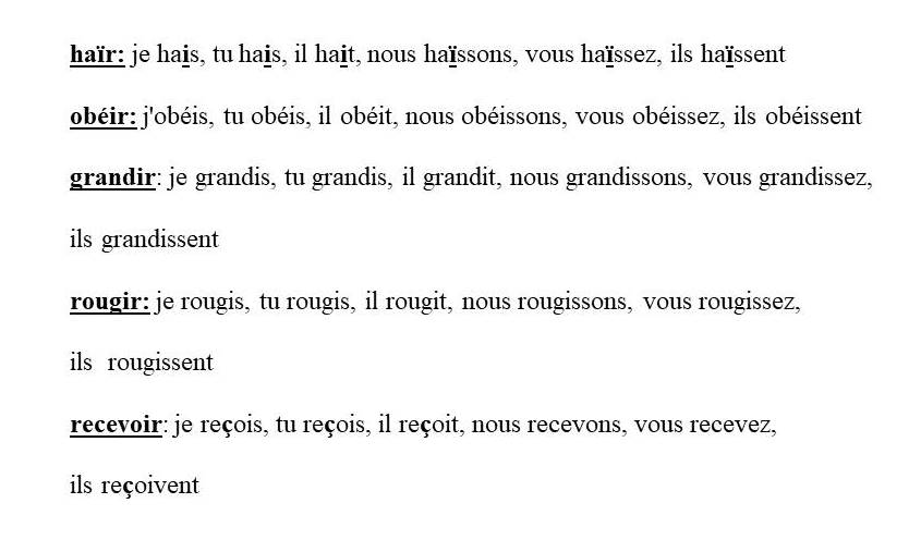 Rules of Conjugation of Different Types of French Verbs