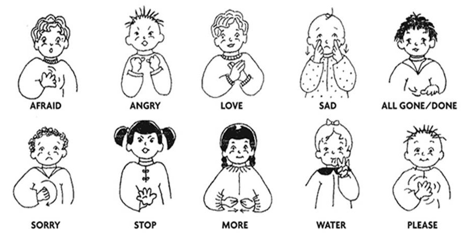 sign language words and phrases for kids